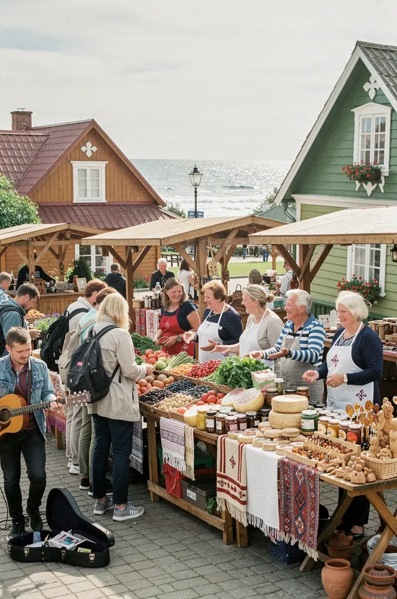 Žygeivių grupė vaikšto miško taku palei Kuršių nerijos nacionalinį parką.